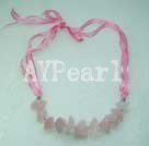 austrian crystal and rose quartz necklace under $ 8