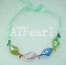 austrian crystal and colored glaze necklace