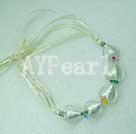 Discount crystal and colored glaze necklace