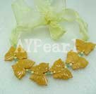 yellow jade butterfly necklace
