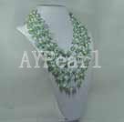 pearl and aquamarine chips necklace