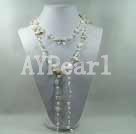 pearl crystal and shell necklace under $ 20