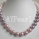 Discount 10mm 3-color seashell beads necklace