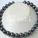 16mm black seashell beaded necklace