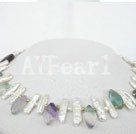 Discount pearl and rainbow fluorite necklace