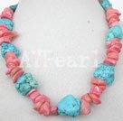 coral and turquoise necklace under $ 20