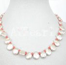 pearl and coral necklace under $ 15