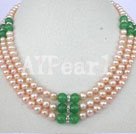 7-8mm pearl and aventurine necklace