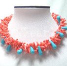 Hademade coral turquoise necklace