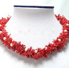 pearl and coral necklace under $ 30