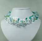 Handmade pearl crystal necklace