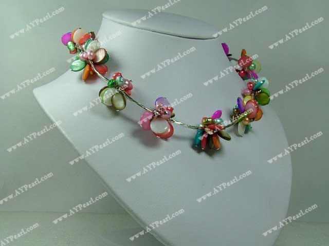 multi color shell fashion necklace