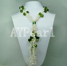 Handmade pearl crystal necklace