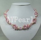 Handmade Austria crystal pearl necklace