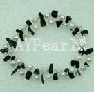 Handmade pearl black agate bracelet