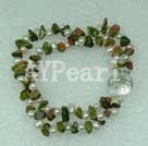 green piebald stone bracelet Under $ 10