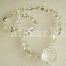 white crystal rose flower neckalce