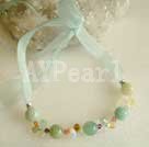 aquamarine chips and crystal necklace