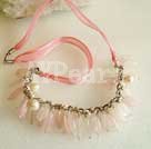 Discount pearl and rose quartz necklace