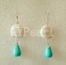 blue turquoise and howlite earrings