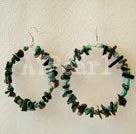 Large-diameter circle turquoise and agate earrings