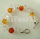 white crystal and agate bracelet