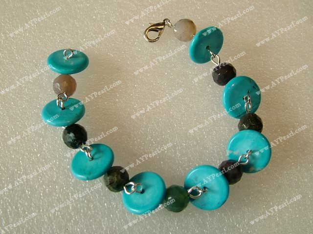 Handmade Indian agate turquoise necklace