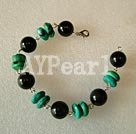 black agate and turquoise bracelet under $ 8