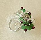 aventurine and white crystal ring