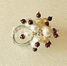 Handmade pearl garnet finger ring