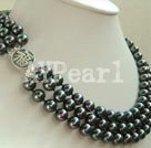 Discount black seashell beaded necklace