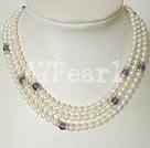 6-7mm pearl and amethyst necklace