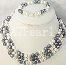 8-9mm white and black pearl sets under $ 20