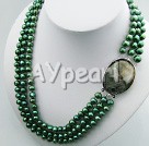 7-8mm farvet perle beaded halskæde