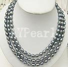 9-10mm black pearl beaded necklace