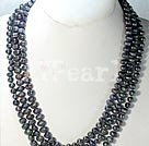6-7mm black pearl necklace