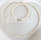 7-8mm white freshwater pearl sets