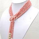 5-6mm pearl and coral necklace