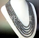 7-8mm black pearl necklace