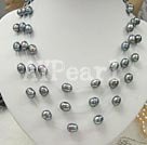8-9mm black pearl necklace