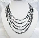 5-6mm black pearl necklace