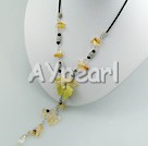 Discount żółty naszyjnik Jade i cytryn