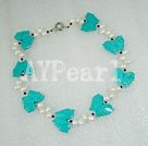 pearl and turquoise butterfly necklace under $ 20