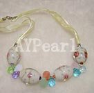 Handmade colored glaze crystal necklace