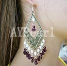 pearl garnet earring