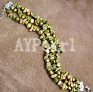 pearl and green piebald stone bracelet