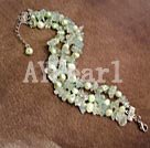 pearl and aquamarine chips bracelet