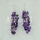 cluster style 7-8mm amethyst earrings