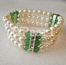 6-7mm pearl and aventurine bracelet