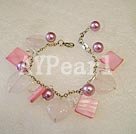 Discount quarzo rosa e Shell bracelet